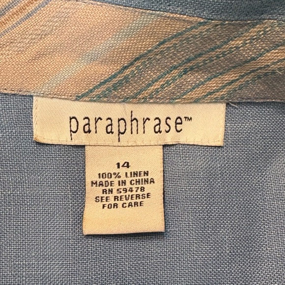 Paraphrase Denim Blue Button-Up Blazer size 14 - Picture 4 of 13